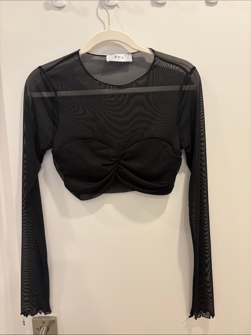 Black Sheer Mesh Bust Outline crop top